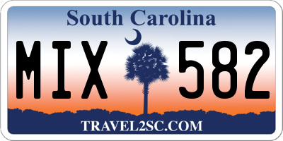 SC license plate MIX582