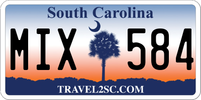 SC license plate MIX584