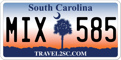 SC license plate MIX585