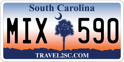 SC license plate MIX590