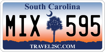 SC license plate MIX595