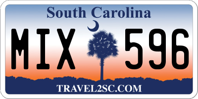 SC license plate MIX596