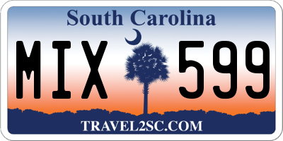 SC license plate MIX599