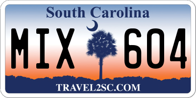SC license plate MIX604
