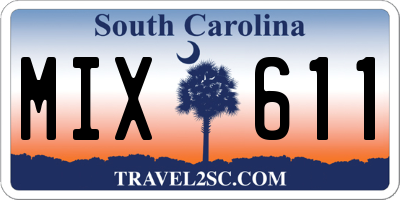 SC license plate MIX611