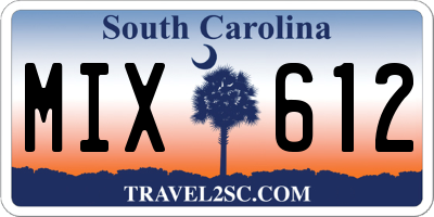 SC license plate MIX612