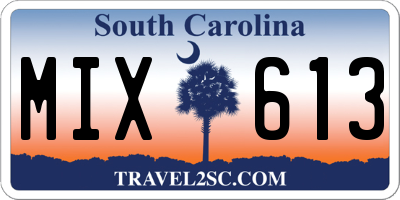 SC license plate MIX613
