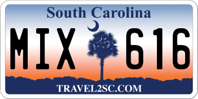 SC license plate MIX616