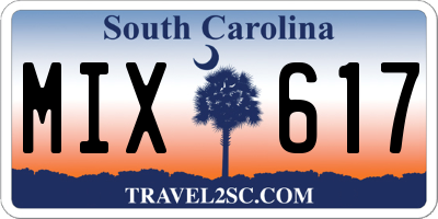 SC license plate MIX617