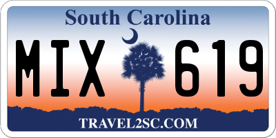 SC license plate MIX619