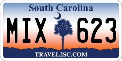 SC license plate MIX623