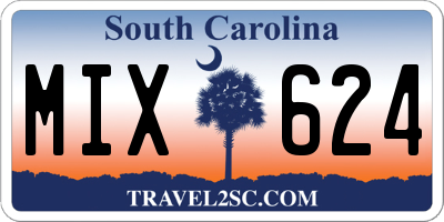 SC license plate MIX624