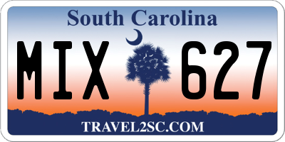 SC license plate MIX627