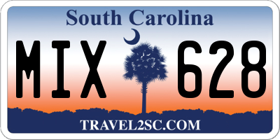 SC license plate MIX628