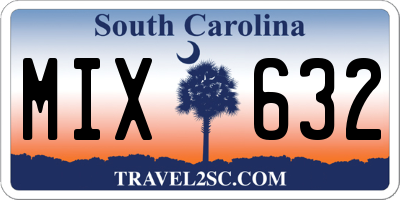 SC license plate MIX632