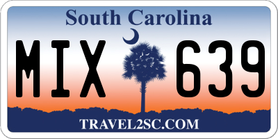 SC license plate MIX639