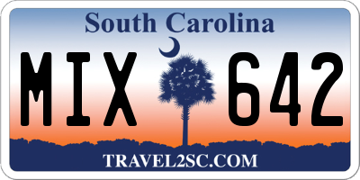 SC license plate MIX642