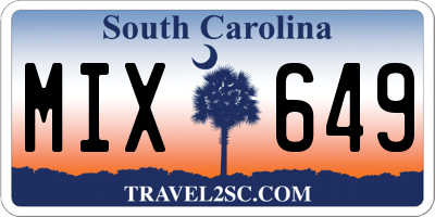 SC license plate MIX649