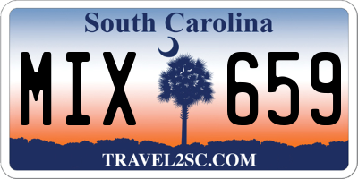 SC license plate MIX659
