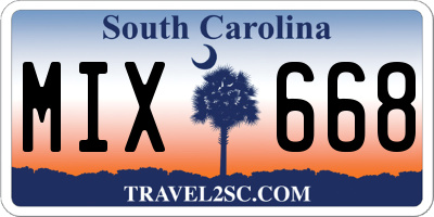 SC license plate MIX668