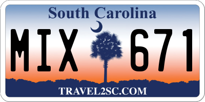 SC license plate MIX671