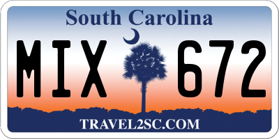SC license plate MIX672
