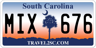 SC license plate MIX676