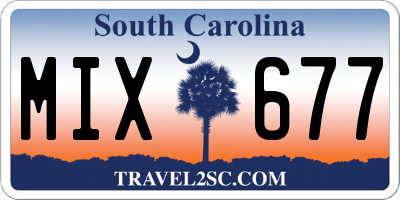 SC license plate MIX677