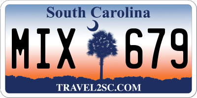 SC license plate MIX679
