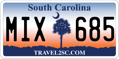 SC license plate MIX685