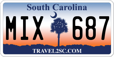 SC license plate MIX687