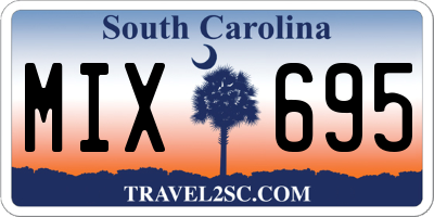 SC license plate MIX695
