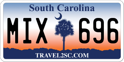 SC license plate MIX696