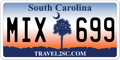 SC license plate MIX699