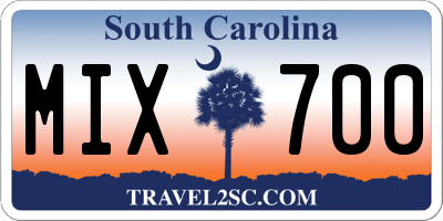 SC license plate MIX700