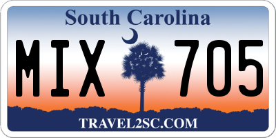 SC license plate MIX705