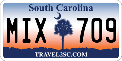 SC license plate MIX709