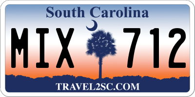 SC license plate MIX712
