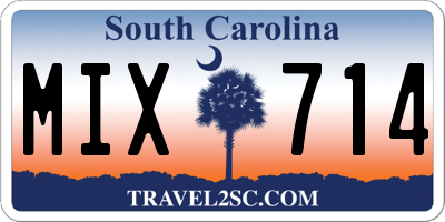 SC license plate MIX714