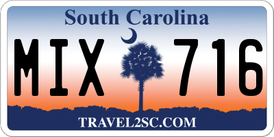 SC license plate MIX716