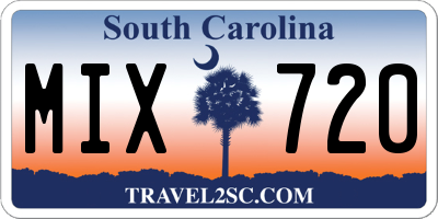 SC license plate MIX720