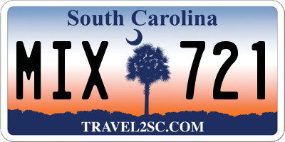 SC license plate MIX721
