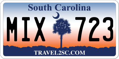 SC license plate MIX723