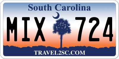 SC license plate MIX724