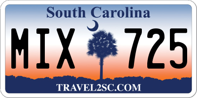 SC license plate MIX725
