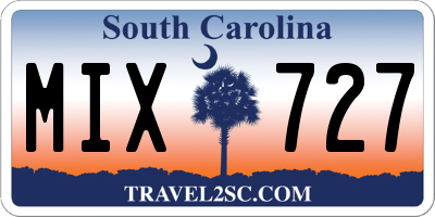 SC license plate MIX727
