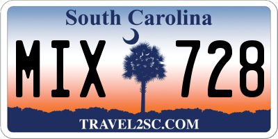 SC license plate MIX728