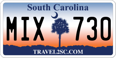 SC license plate MIX730