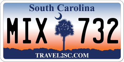 SC license plate MIX732
