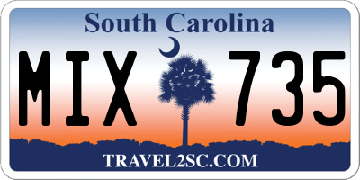 SC license plate MIX735
